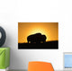 Silhouette Bison Sunset Grasslands Wall Decal Design 1