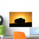 Silhouette Bison Sunset Grasslands Wall Decal Design 1