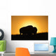 Silhouette Bison Sunset Grasslands Wall Decal Design 1