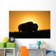 Silhouette Bison Sunset Grasslands Wall Decal Design 1