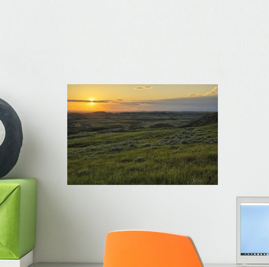 Sunset over Killdeer Badlands Wall Decal Design 2