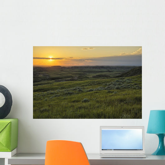 Sunset over Killdeer Badlands Wall Decal Design 2