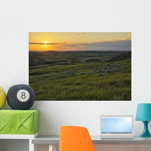 Sunset over Killdeer Badlands Wall Decal Design 2