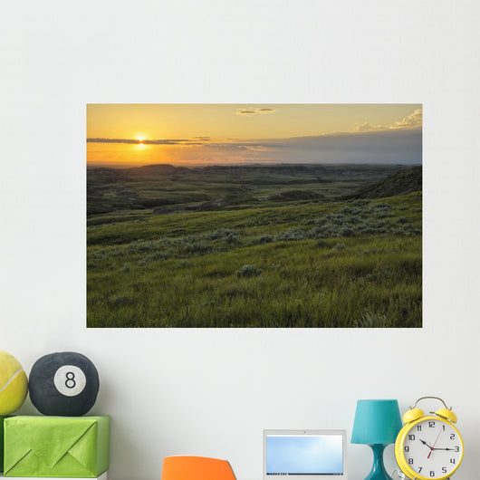 Sunset over Killdeer Badlands Wall Decal Design 2