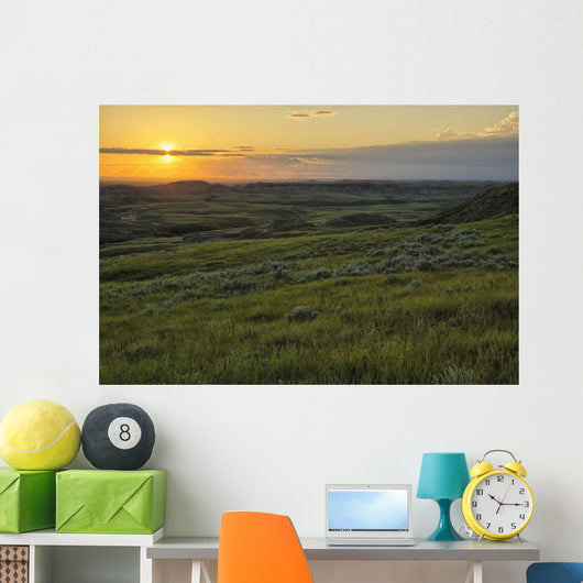 Sunset over Killdeer Badlands Wall Decal Design 2
