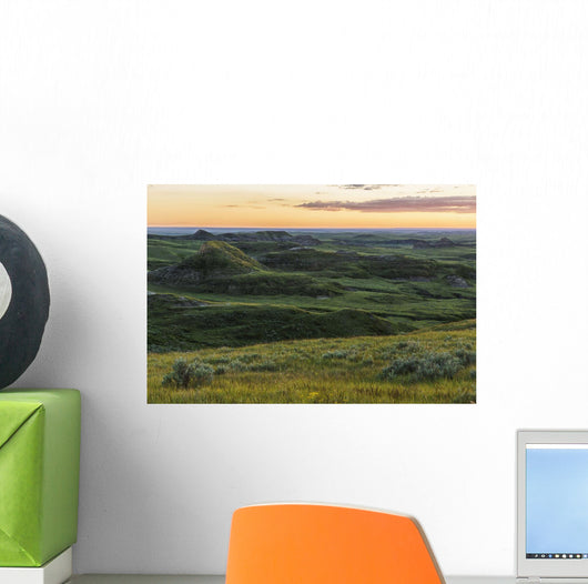 Sunset over Killdeer Badlands Wall Decal Design 1
