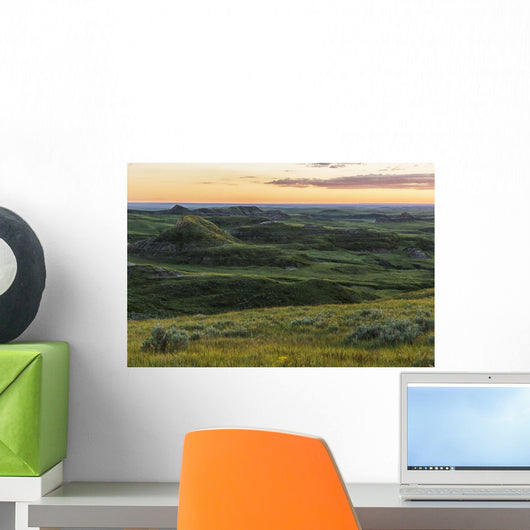 Sunset over Killdeer Badlands Wall Decal Design 1