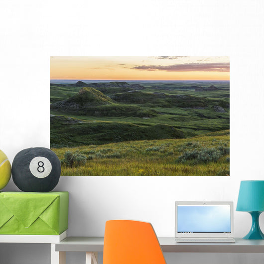 Sunset over Killdeer Badlands Wall Decal Design 1