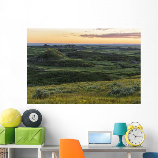 Sunset over Killdeer Badlands Wall Decal Design 1