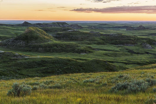 Sunset over Killdeer Badlands Wall Decal Design 1