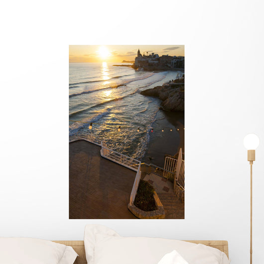 Sunset Beautiful Sitges Downtown Wall Decal