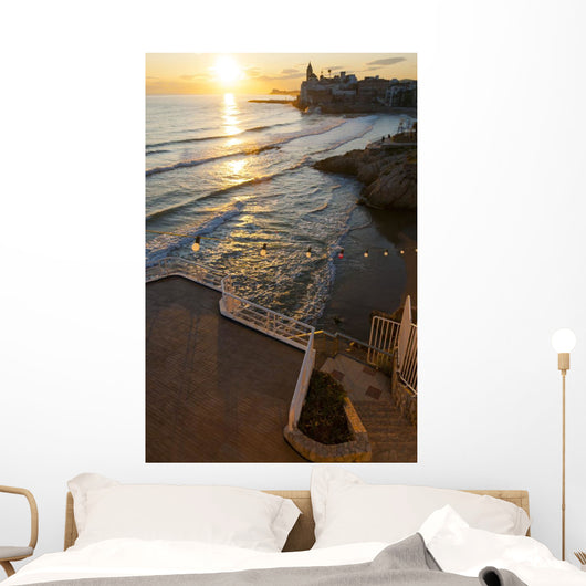 Sunset Beautiful Sitges Downtown Wall Decal