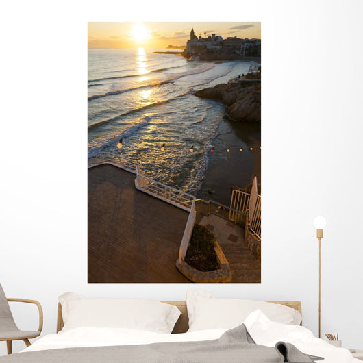 Sunset Beautiful Sitges Downtown Wall Decal