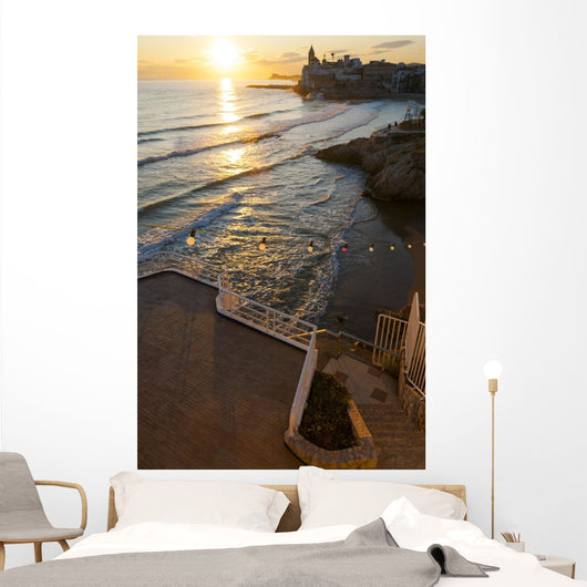 Sunset Beautiful Sitges Downtown Wall Decal
