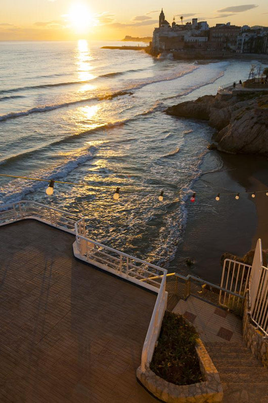Sunset Beautiful Sitges Downtown Wall Decal