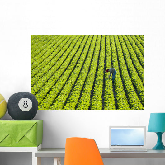 Farmer Walking through Large Wall Decal