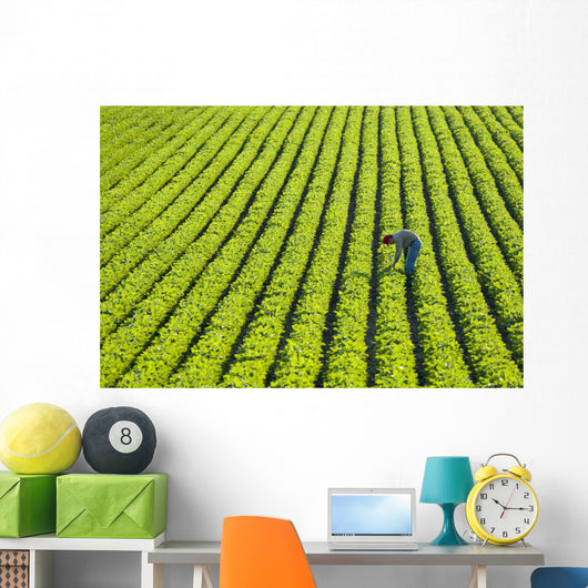 Farmer Walking through Large Wall Decal