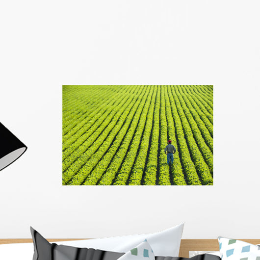 Portrait Farmer Walking through Wall Decal Design 2