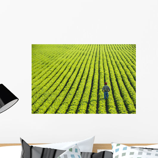 Portrait Farmer Walking through Wall Decal Design 2
