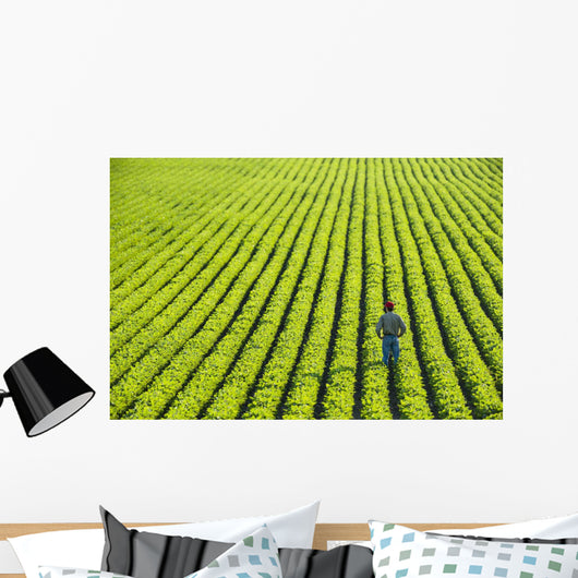 Portrait Farmer Walking through Wall Decal Design 2