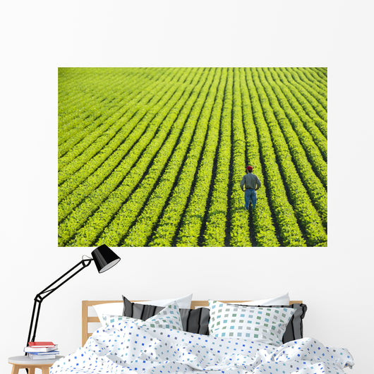 Portrait Farmer Walking through Wall Decal Design 2
