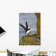 Horned Puffin Standing Lichen-covered Wall Decal
