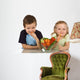 Happy Kids Eating Vegetables Wall Decal
