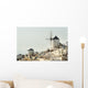 Whitewash Buildings and Windmill Wall Decal Design 3