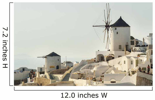 Whitewash Buildings and Windmill Wall Decal Design 3
