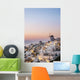 Whitewash Buildings and Windmill Wall Decal Design 1