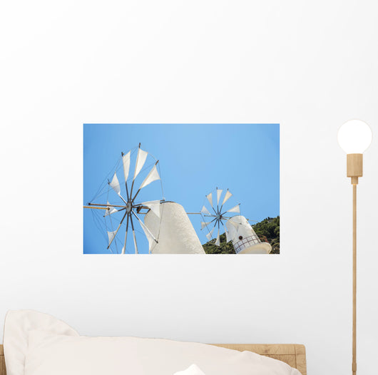 Windmills against Blue Sky Wall Decal