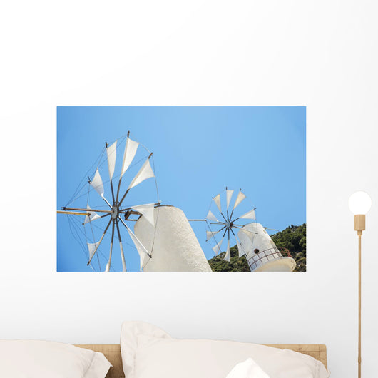 Windmills against Blue Sky Wall Decal