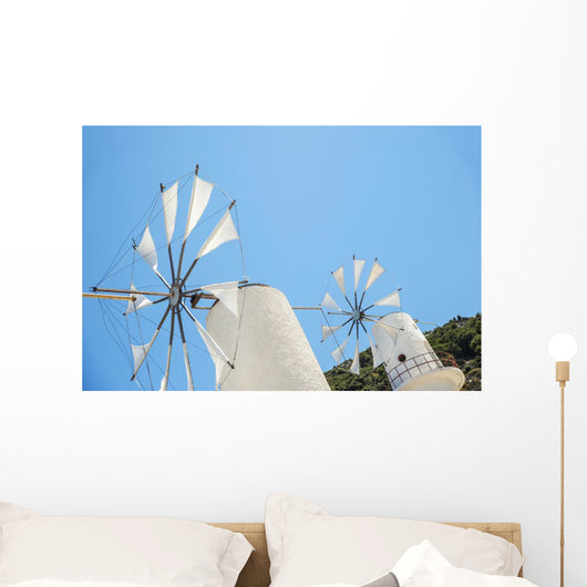 Windmills against Blue Sky Wall Decal