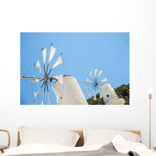 Windmills against Blue Sky Wall Decal