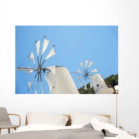 Windmills against Blue Sky Wall Decal