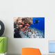 Scuba diver and a school of shoulderbar soldierfish Wall Mural