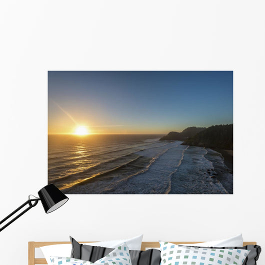 Sun Setting along Oregon Wall Decal