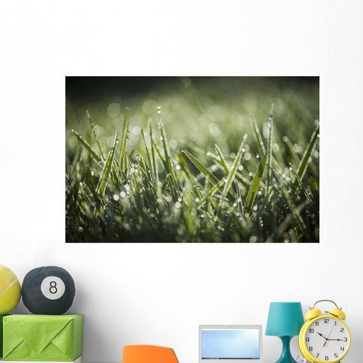 Dew Glistens Grass Wall Decal Design 1