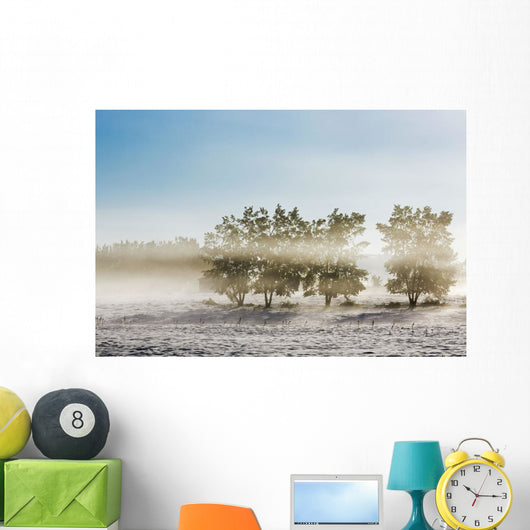 Four Trees with Leaves Wall Decal
