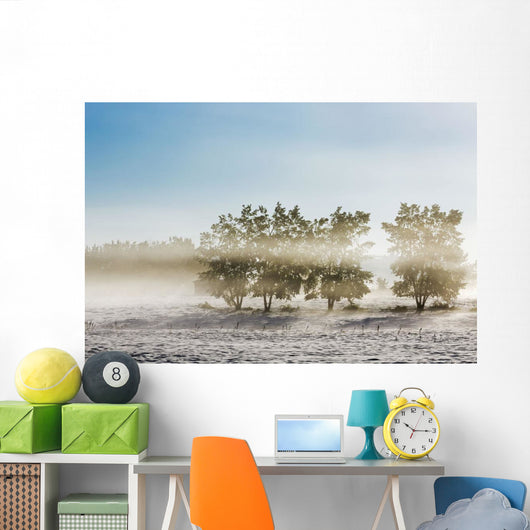 Four Trees with Leaves Wall Decal