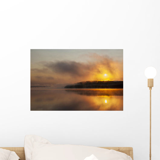 Sunrise over Calm Misty Wall Decal