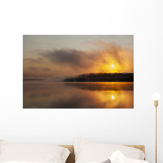Sunrise over Calm Misty Wall Decal