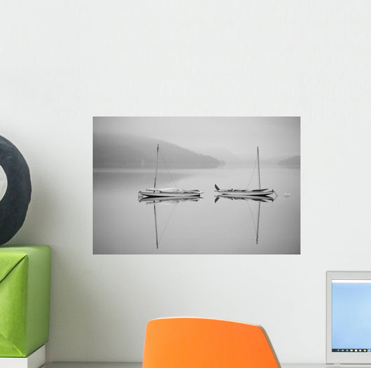 Two Sailboats Reflected Calm Wall Decal