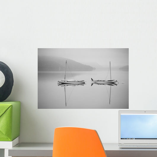 Two Sailboats Reflected Calm Wall Decal