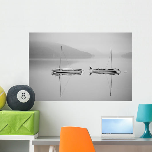 Two Sailboats Reflected Calm Wall Decal