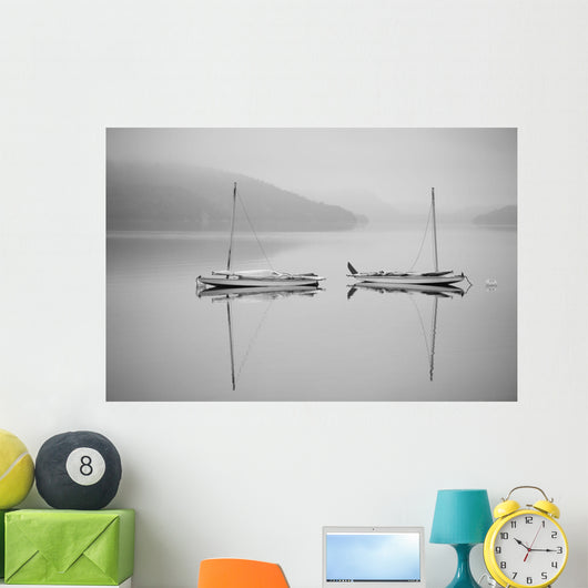 Two Sailboats Reflected Calm Wall Decal