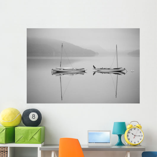 Two Sailboats Reflected Calm Wall Decal