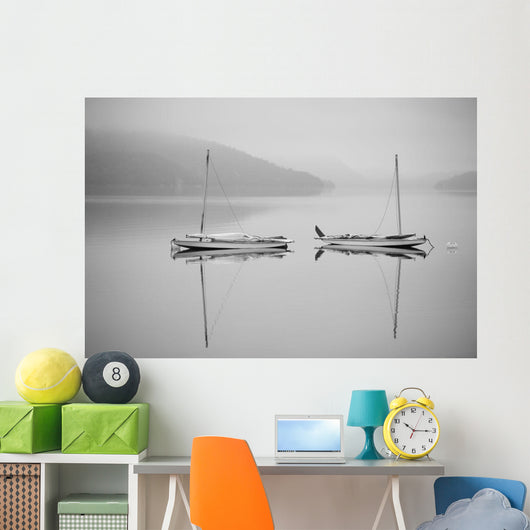 Two Sailboats Reflected Calm Wall Decal