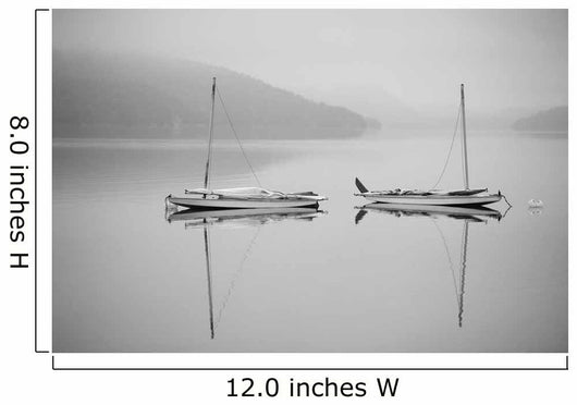 Two Sailboats Reflected Calm Wall Decal