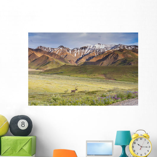 Bull Caribou Approaching Park Wall Decal Design 2